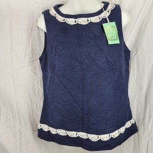 Sail To Sable Basketweave Top with Lace Shell